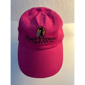 CAPTAIN CAPT HIRAMS RESORT ADJUSTABLE STRAP BASEBALL HAT CAP PINK FLORIDA
